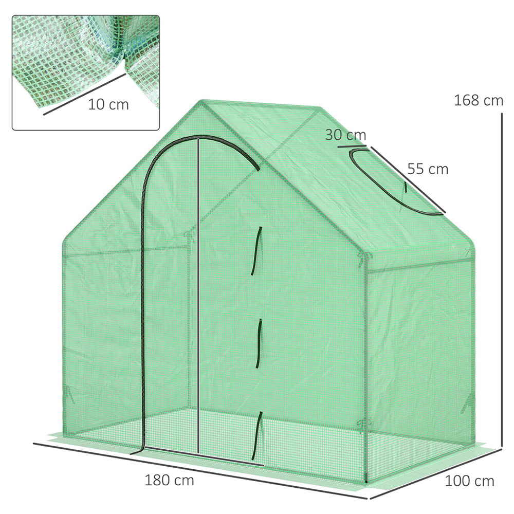 Outsunny Green PE 6 x 3.2ft Outdoor Greenhouse Image 8