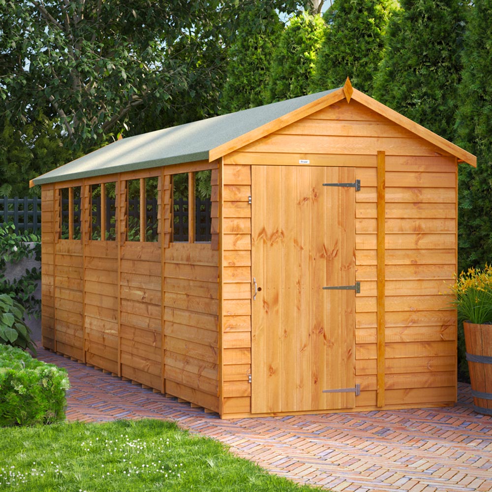 Power Sheds 18 x 6ft Overlap Apex Wooden Shed with Window Image 2