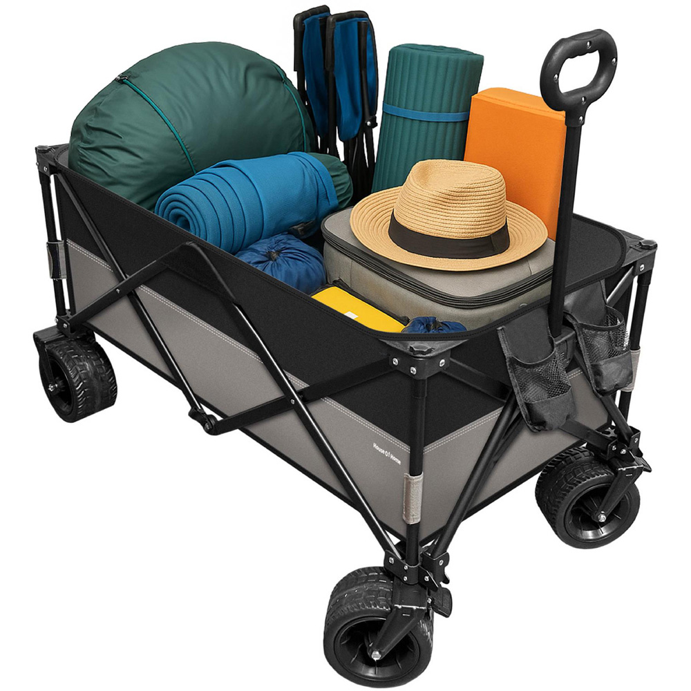 House of Home Black Folding Festival Trolley 120L Image 2