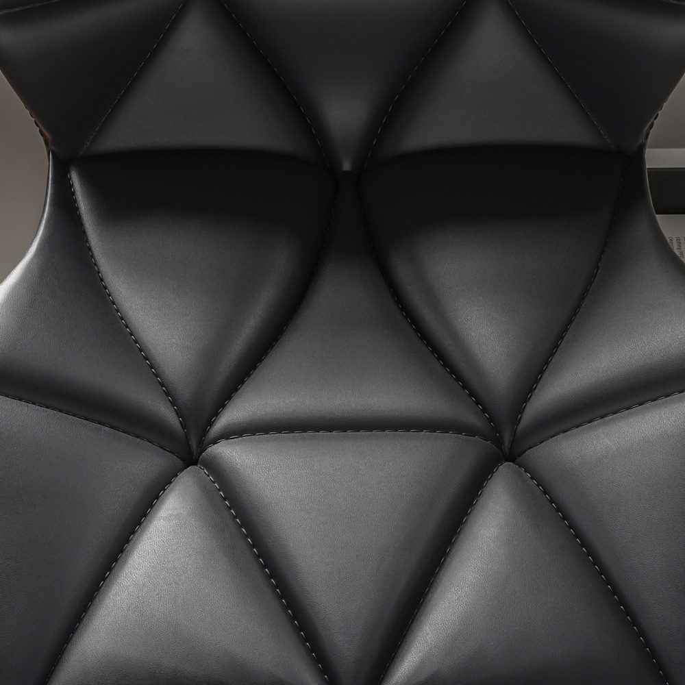 Vida Designs Geo Black PU Faux Leather Swivel Office Chair Image 5