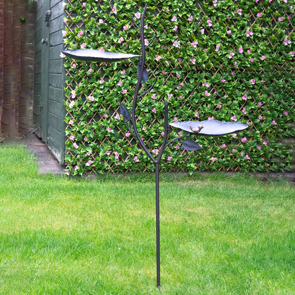 St Helens Metal Bird Feeder Leaves Image 2