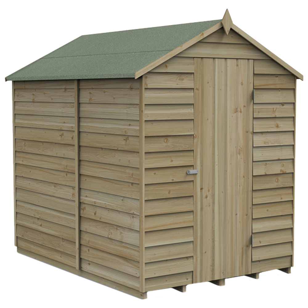Forest Garden 7 x 5ft Pressure Treated Overlap Apex Shed Image 1