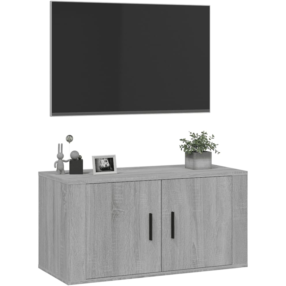 vidaXL 2 Door Grey Sonoma Wall Mounted TV Cabinet Image 3