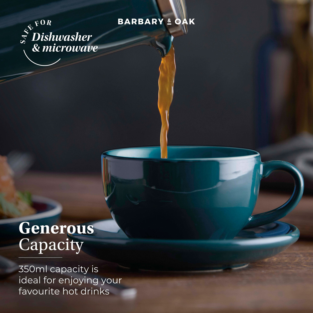 Barbary & Oak Nattura Set of 2 Agave Stoneware Americano Cup and Saucer Set 350ml Image 3