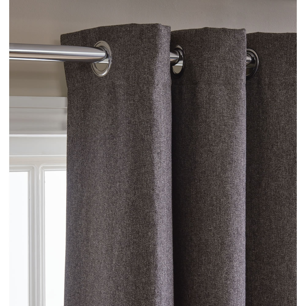 Wilko Charcoal Faux Wool Curtains 167 W x 137cm D Image 2