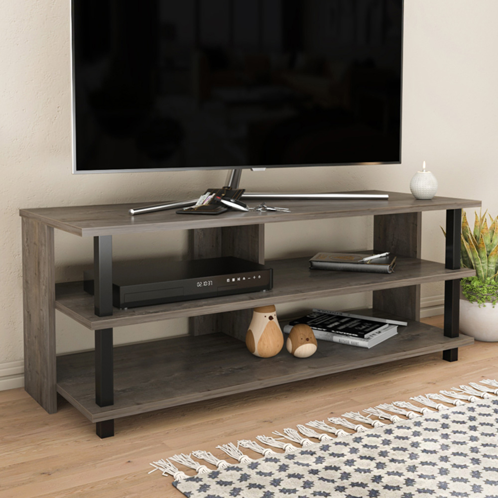 Decorotika Pueblo 4 Shelf Black Wenge TV Stand for 55 inch TV Image 1