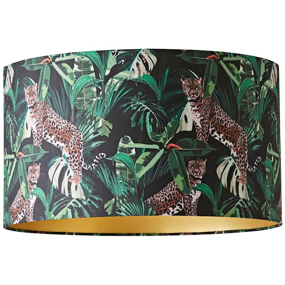 ValueLights Addalyn Green Jungle Animal Print Ceiling Lamp Shade Image 1
