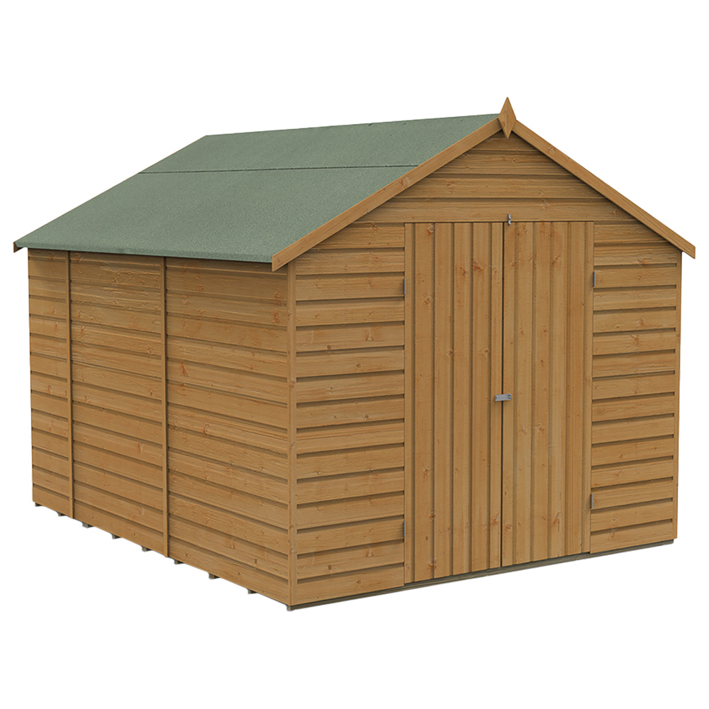 Forest Garden 8 x 10ft Double Door Shiplap Dip Treated Apex Shed Image 1