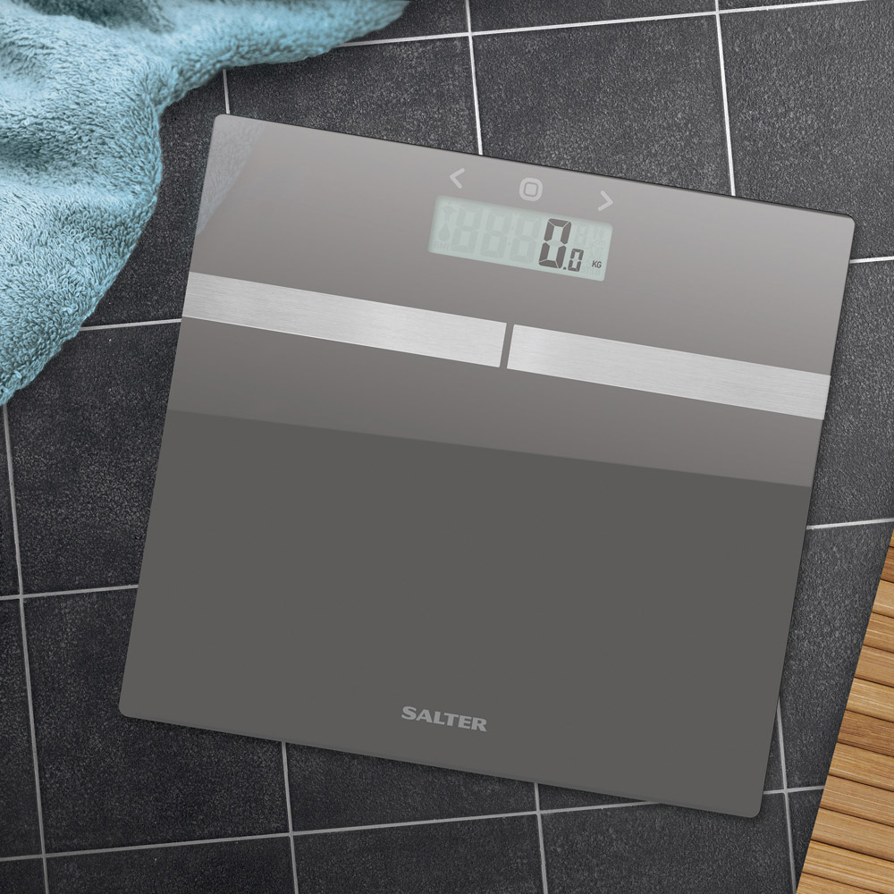 Salter Grey Glass Bathroom Scales Image 2