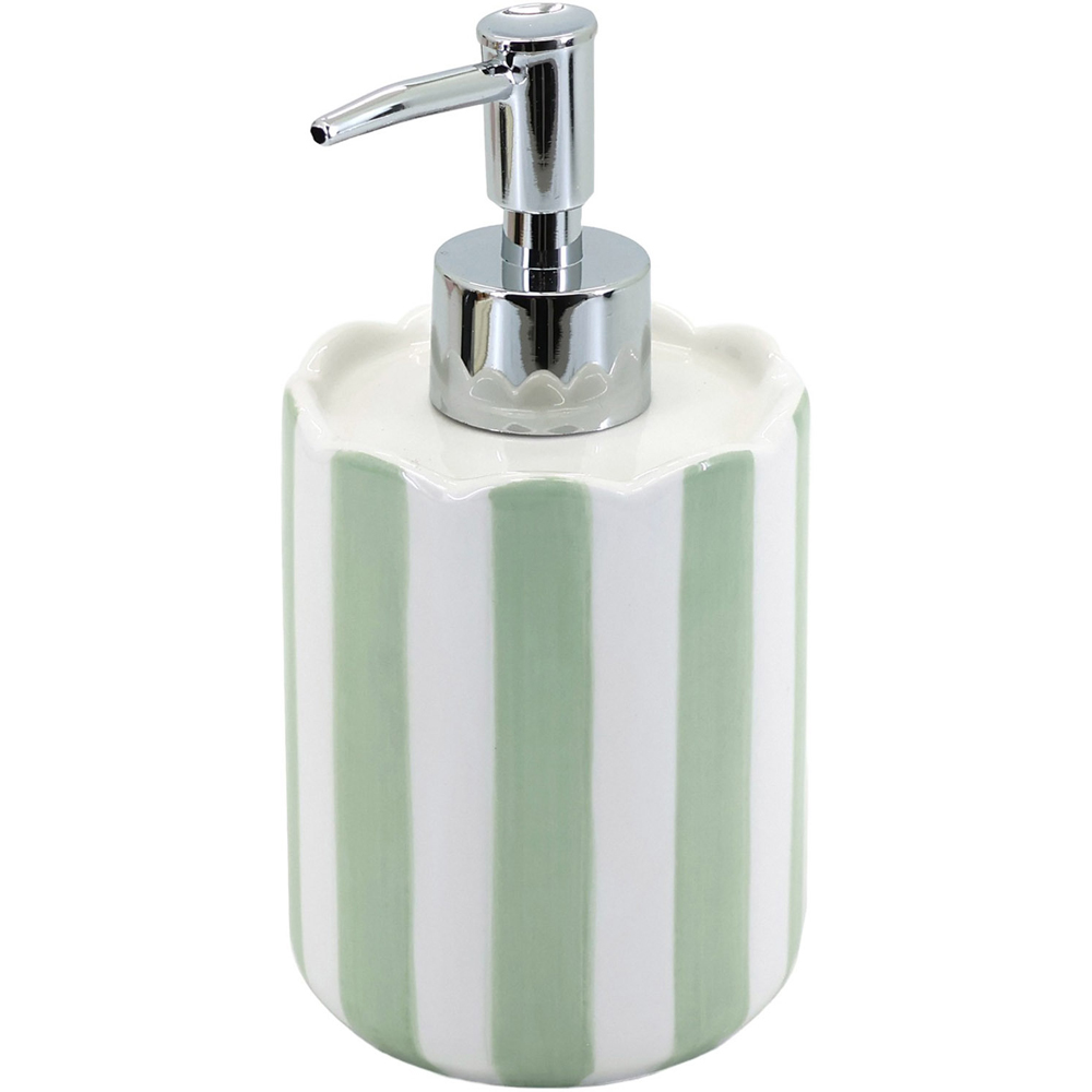 Sage Stripe Soap Dispenser Image 3