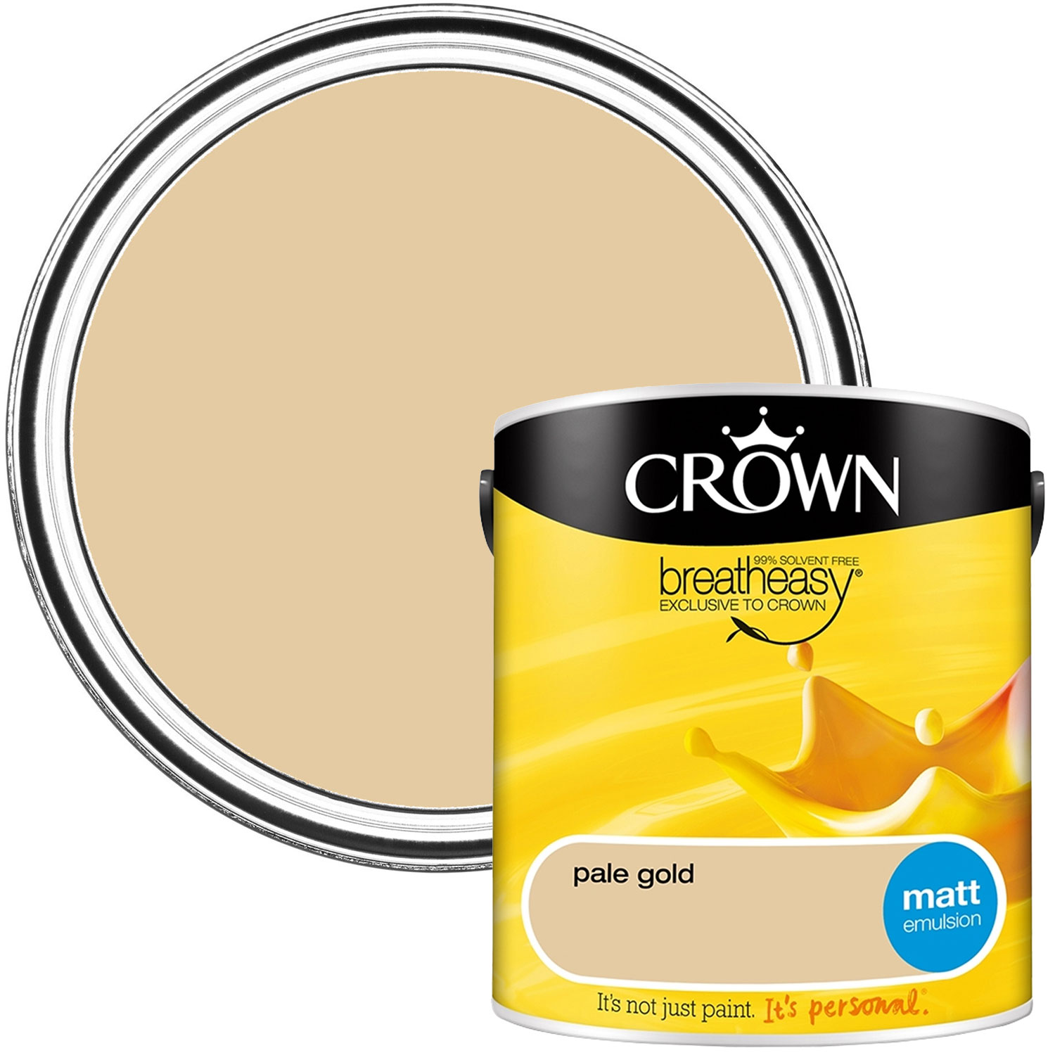 Crown Matt Emulsion Paint Pale Gold 2.5L Image 1
