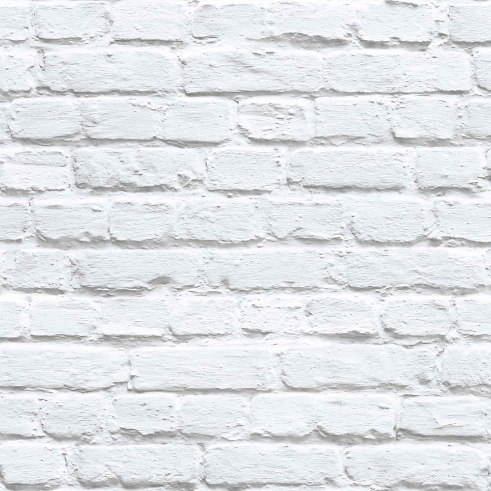 Muriva Painted Brick White Wallpaper Image 1