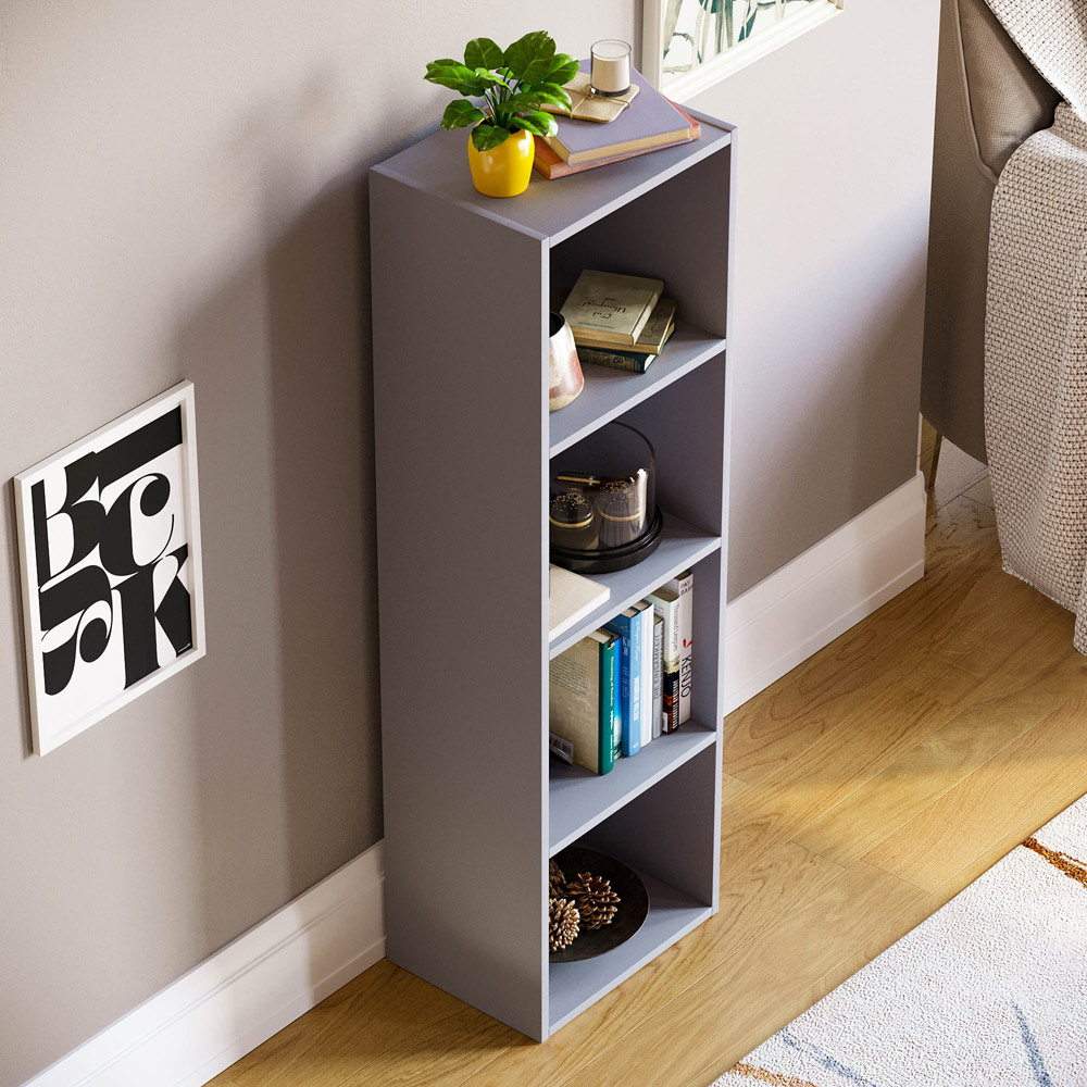 Vida Designs Oxford 4 Shelf Grey Cube Bookcase Image 4