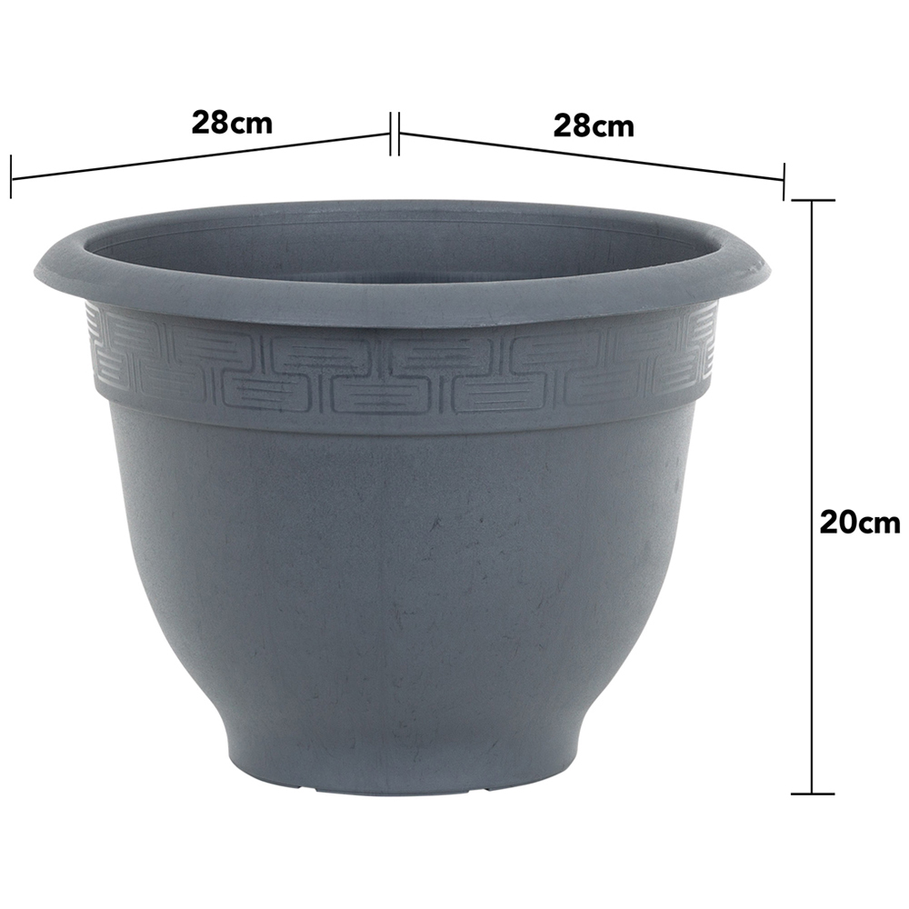 Wham Bell Pot Slate Recycled Plastic Round Planter 28cm 4 Pack Image 4