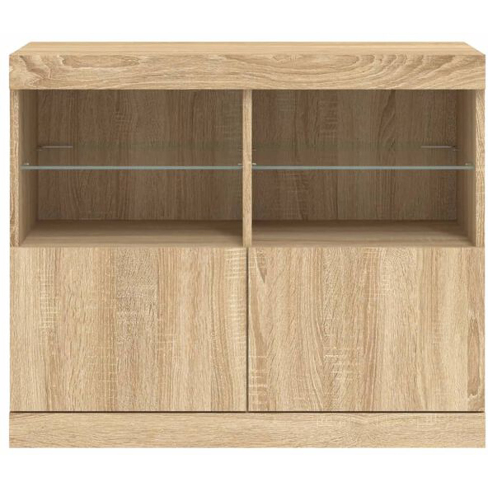 vidaXL 2 Door 4 Shelf Sonoma Oak Sideboard with RGB LED Lights Image 5