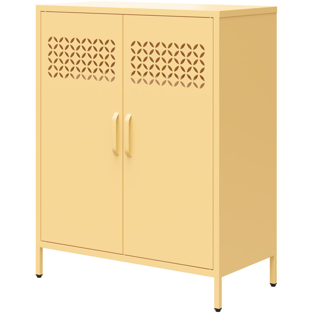 Dorel Annie 2 Door Deep Sun Yellow Metal Cabinet Image 7