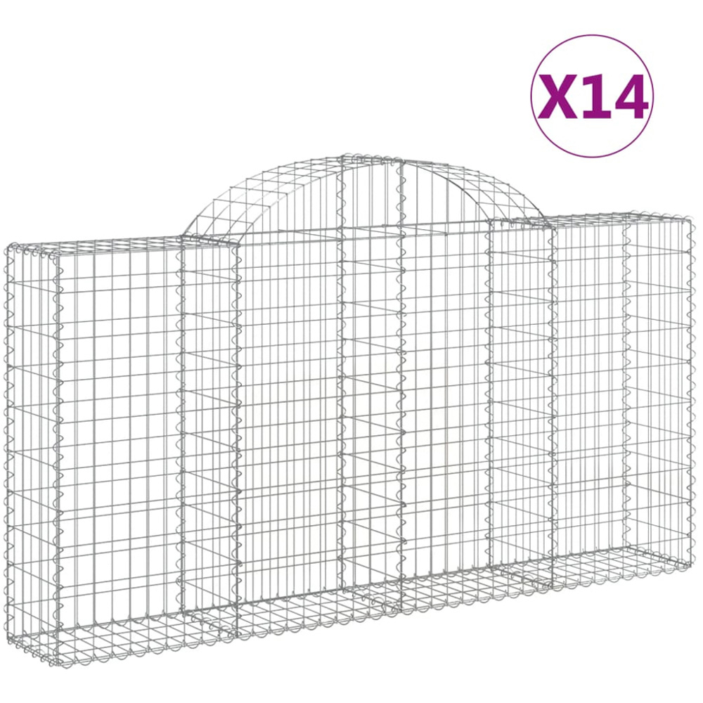 vidaXL Silver Galvanised Iron Gabion Basket 200 x 30 x 100/120cm 14 Pack Image 4