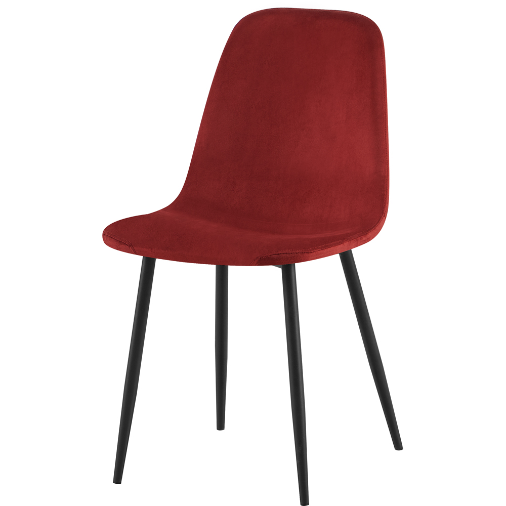 DS Living Luxe Set of 2 Madder Brown Dining Chairs with Black Powder Legs Image 2