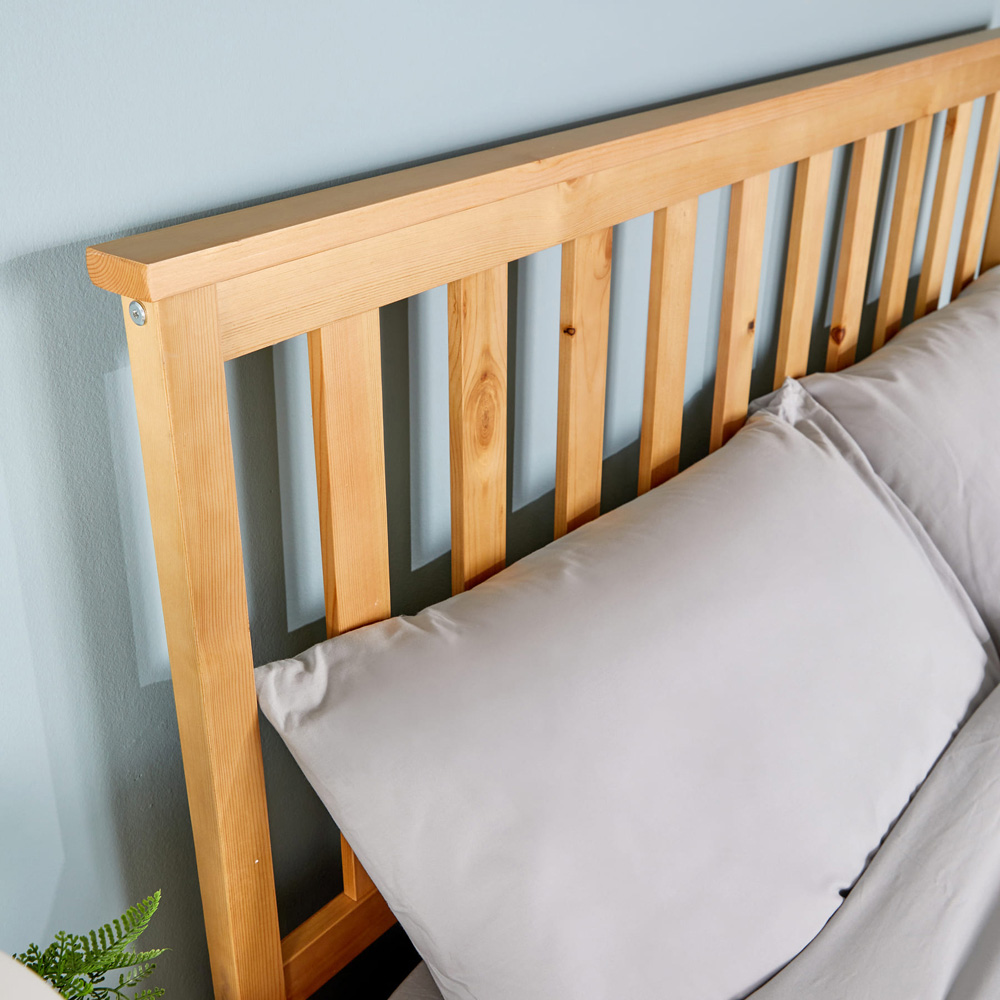 Home Source Double Oak Effect End Lift Ottoman Storage Bed Frame Image 5