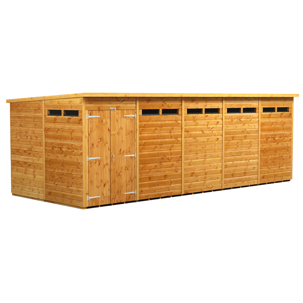 Power Sheds 20 x 8ft Double Door Pent Security Shed Image 1