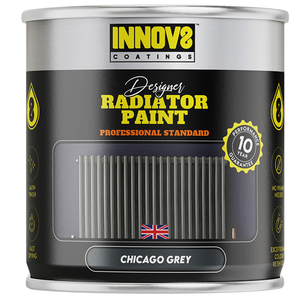 Innov8 Coatings Designer Radiator Paint 750ml Chicago Grey Image 2