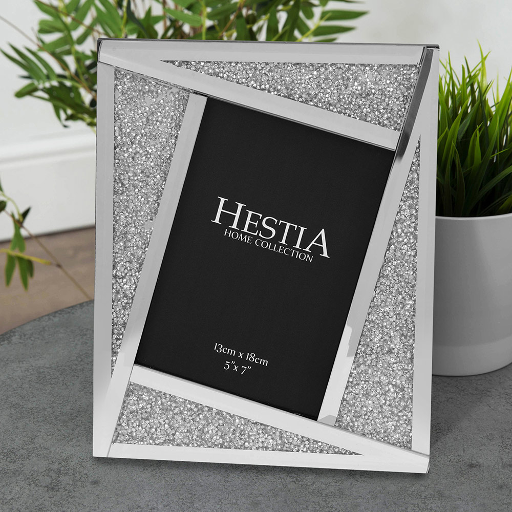 Hestia Glass Crystal Detail Photo Frame 5 x 7inch Image 2