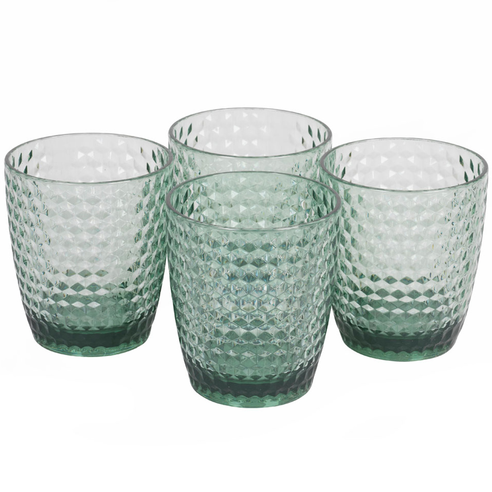 Cambridge Fete Drinking Tumblers Green 4 Pack Image 1
