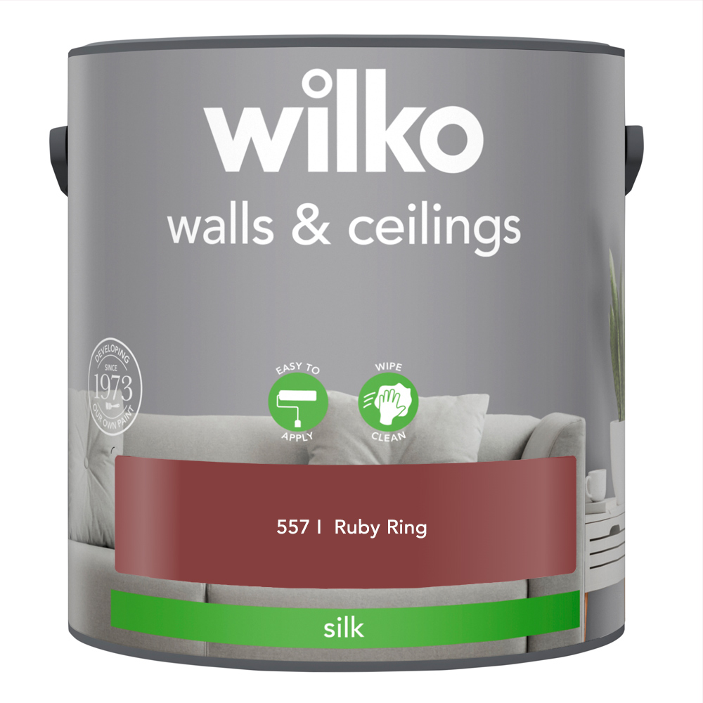 Wilko Walls & Ceilings Ruby Ring Silk Emulsion Paint 2.5L Image 2