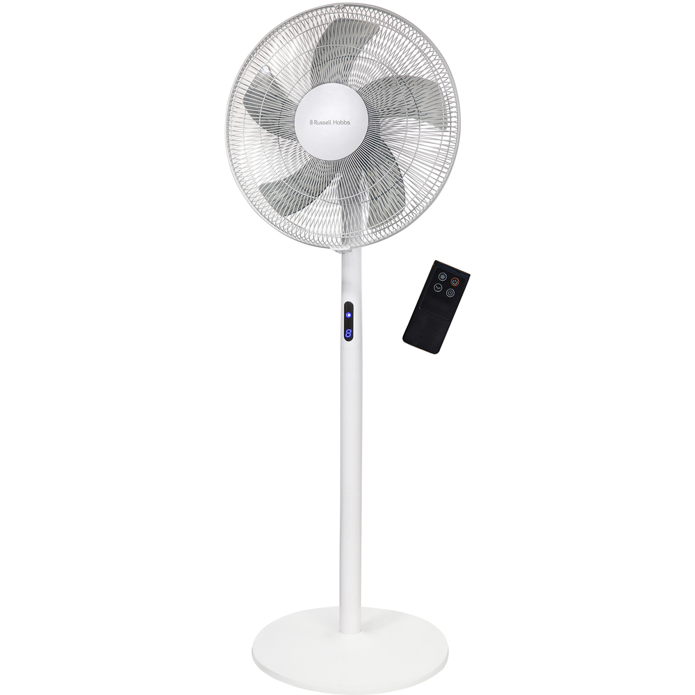 Russell Hobbs 3-in-1 White Adjustable Height Pedestal Fan with Remote Image 2
