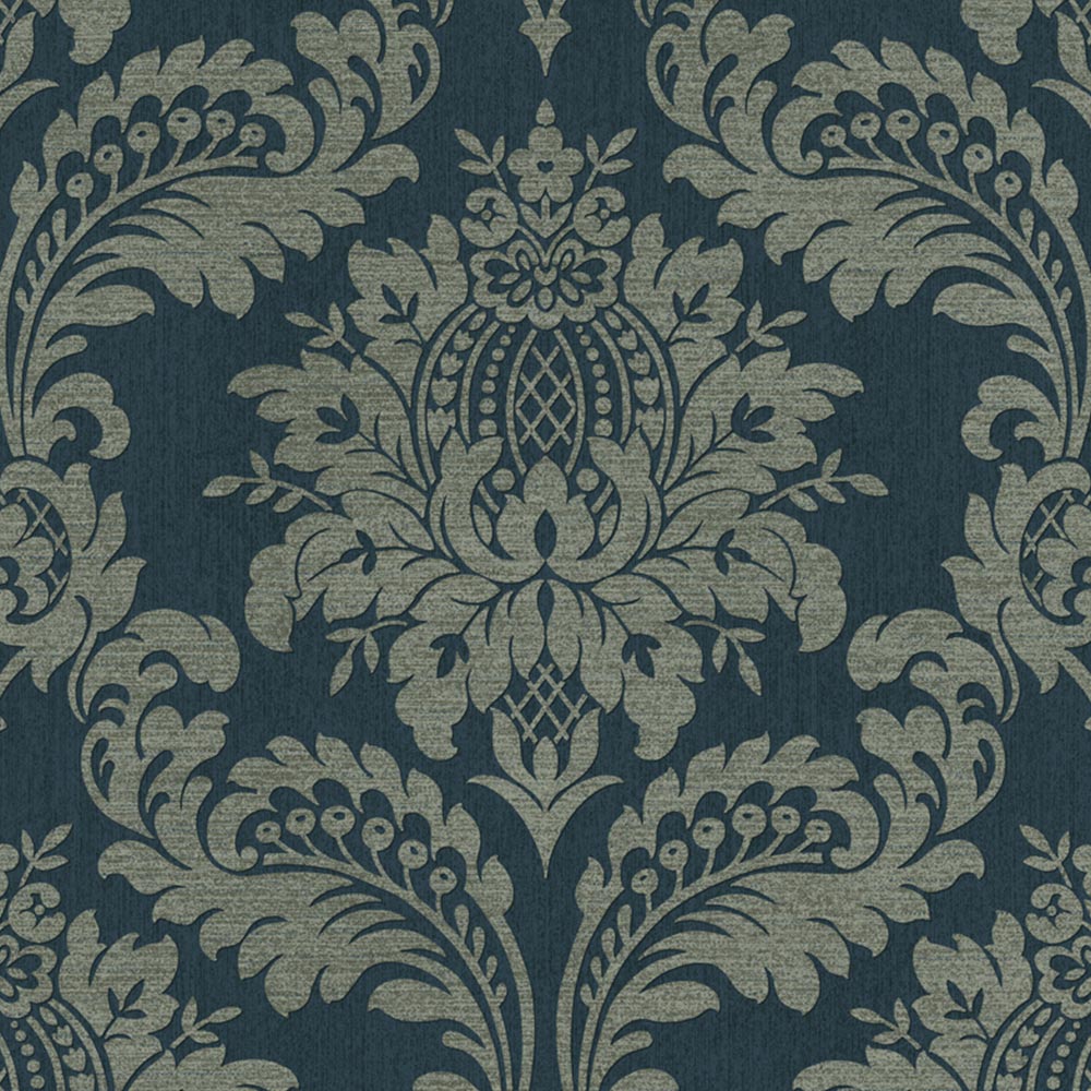 Boutique Archive Damask Teal and Gold Wallpaper Image 1