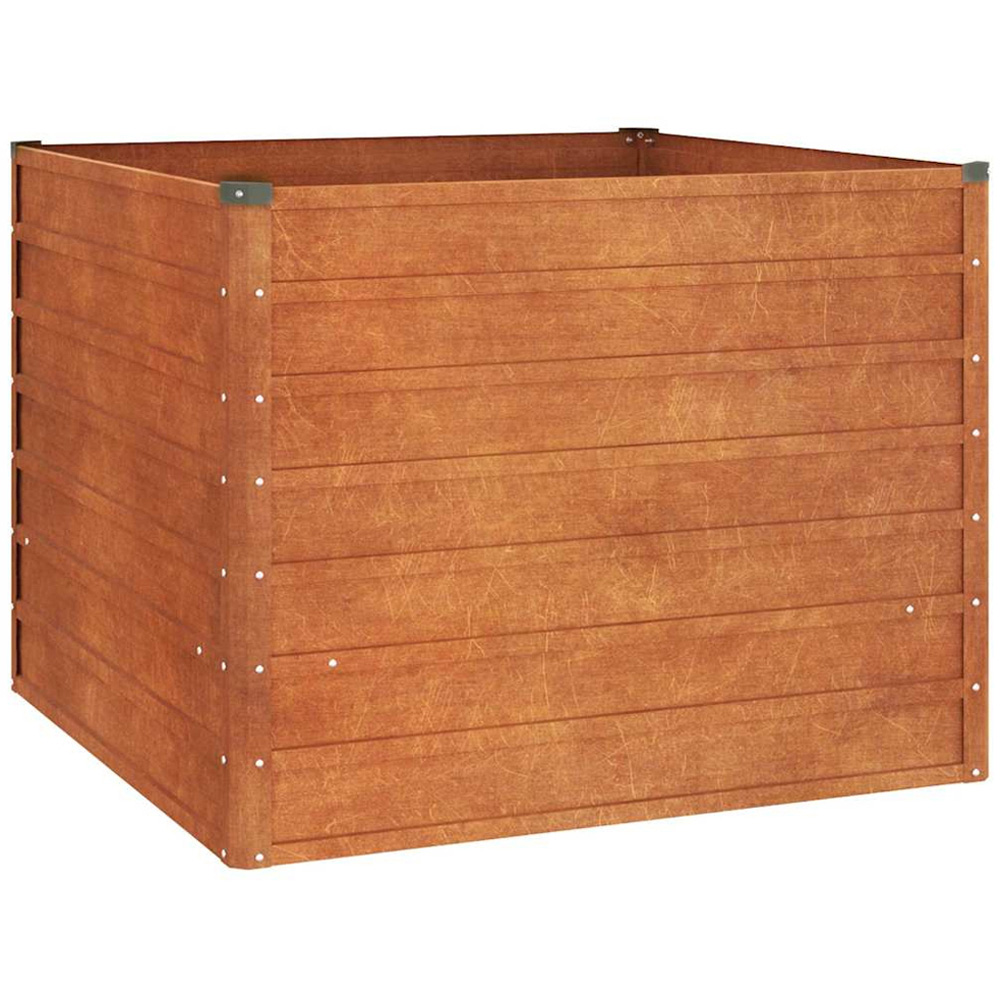 vidaXL Brown Corten Steel Raised Garden Bed 77 x 100 x 100cm Image 1