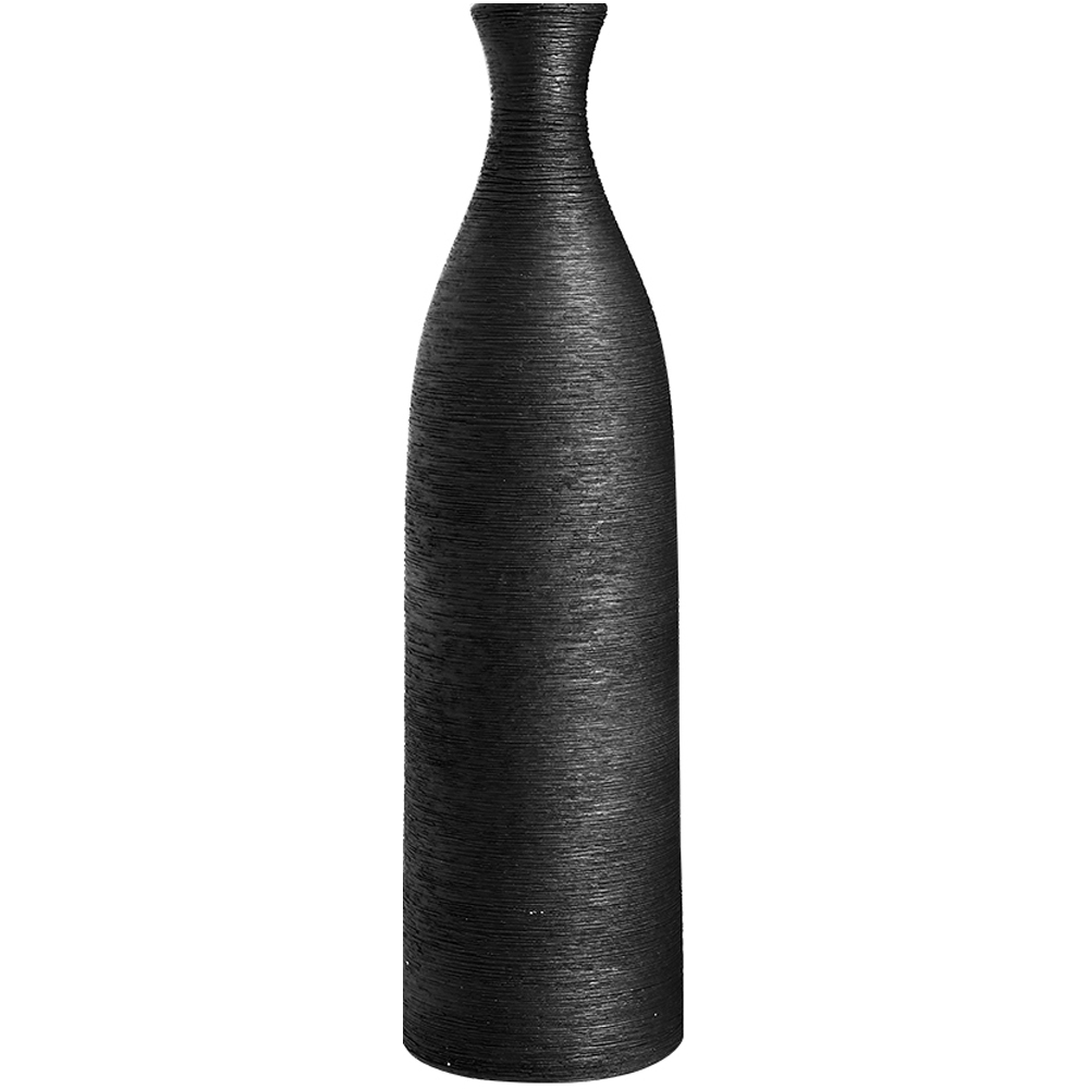 Living and Home Modern Black Tall Porcelain Vase 34cm Image 1