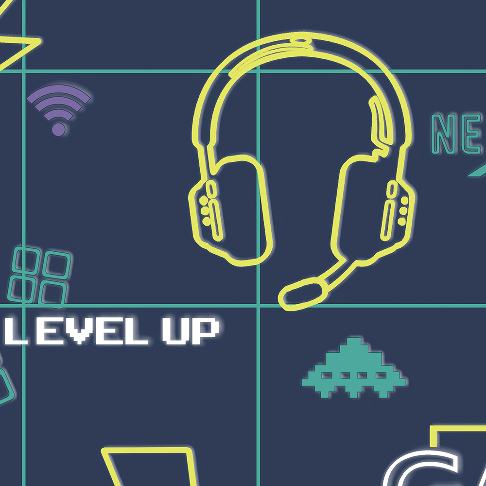 Holden Decor Gamer Navy Neon Yellow Wallpaper Image 3