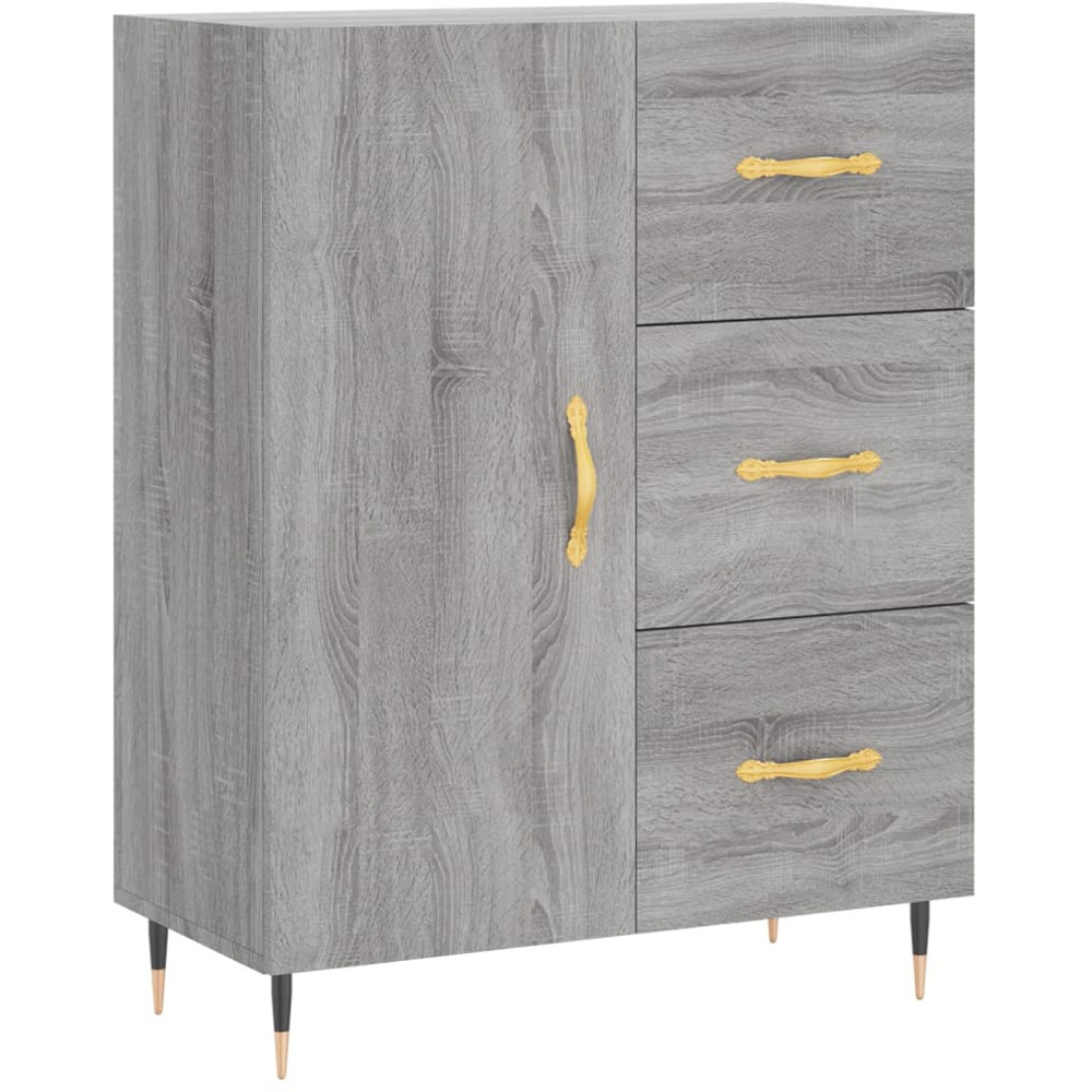 vidaXL Single Door 3 Drawer 3 Shelf Grey Sonoma Tall Highboard Image 7