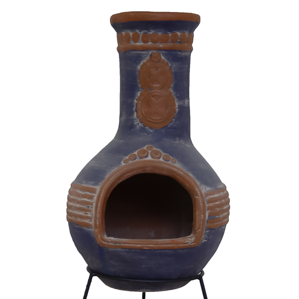 Gardeco Azteca XL Blue and Orange Mexican Chimenea Image 2