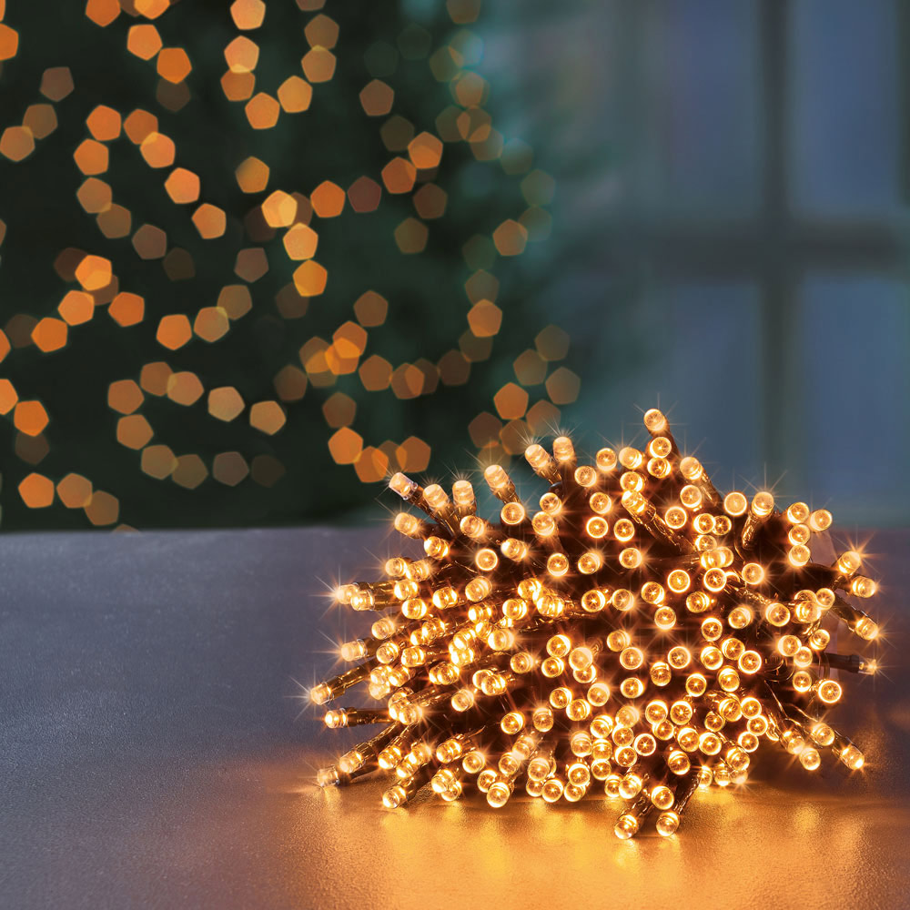 Premier Supabrights 480 Multi-Action LED Vintage Gold Christmas String Lights Image 3