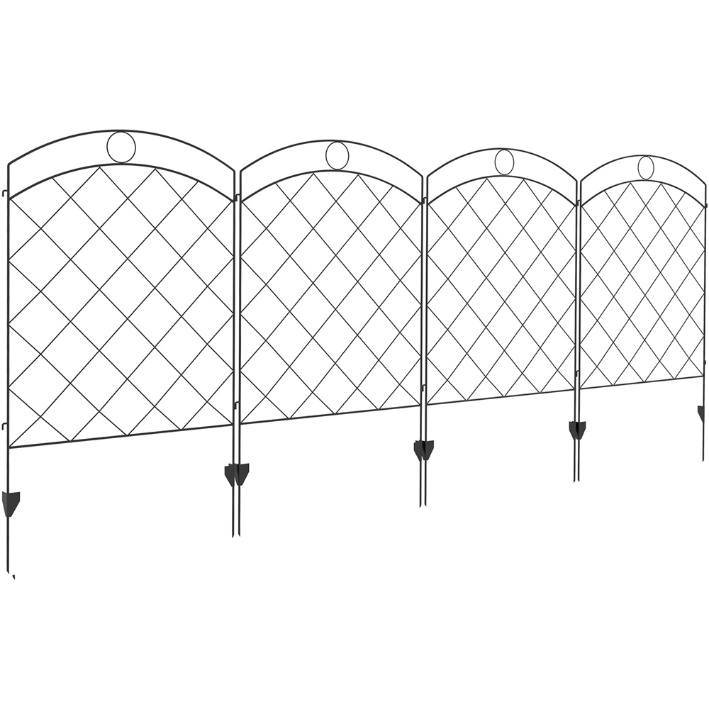 Outsunny Black Circle Fence Panels Set of 4 Image 1