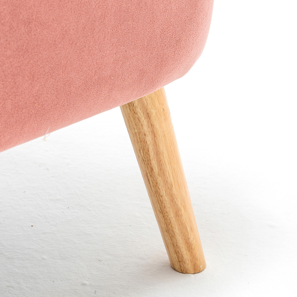 Living and Home Pink Curved Back Armchair with Footstool Image 7