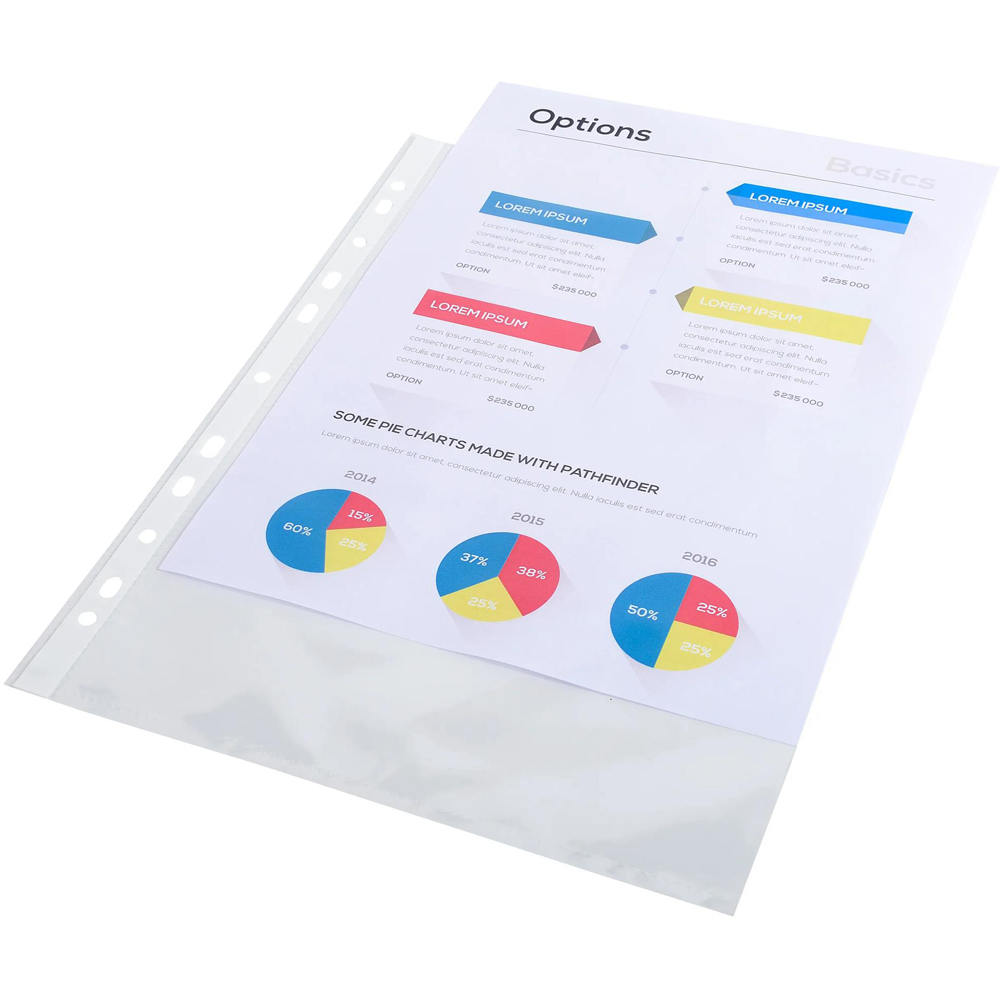 Exacompta Crystal PP A4 Punch Pockets 10 Pack Image 3