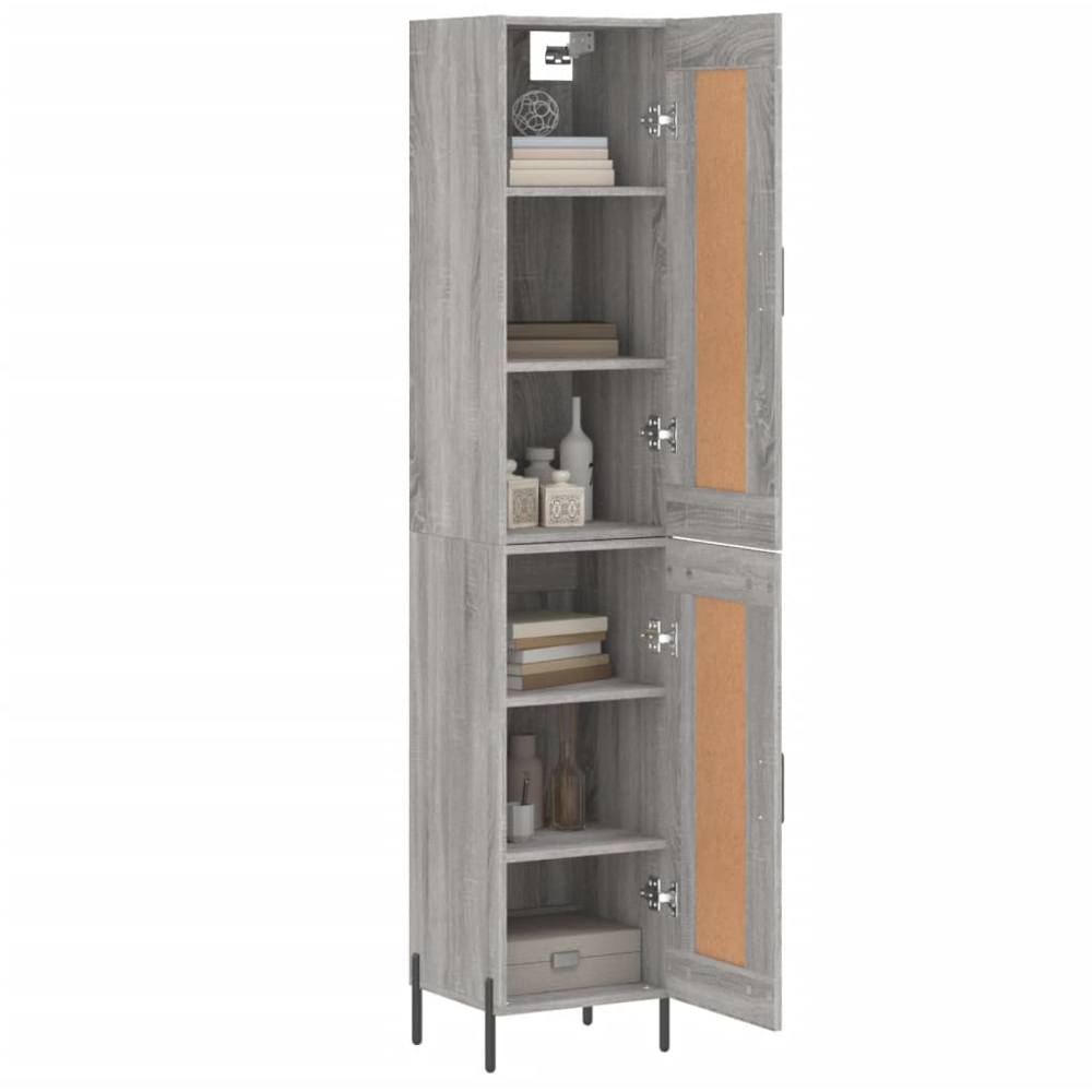 vidaXL 2 Door Grey Highboard Image 3