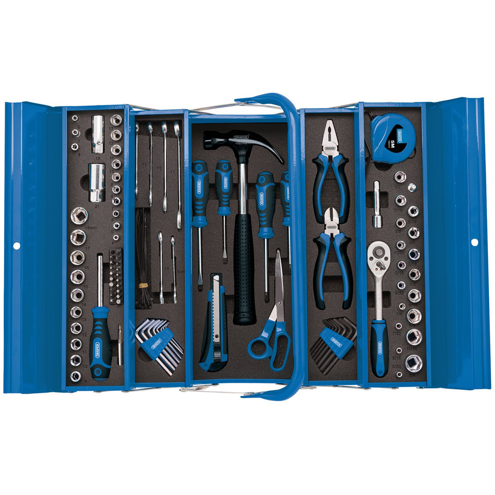 Draper 126 Piece Tool Kit in Steel Cantilever Toolbox Image 2