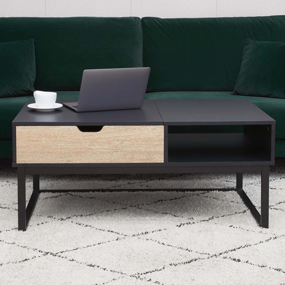 Teamson Home Single Drawer Single Shelf Lift Top Coffee Table Image 1