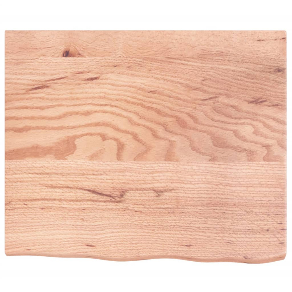 vidaXL 60cm Light Brown Treated Solid Oak Wood Floating Wall Shelf Image 3