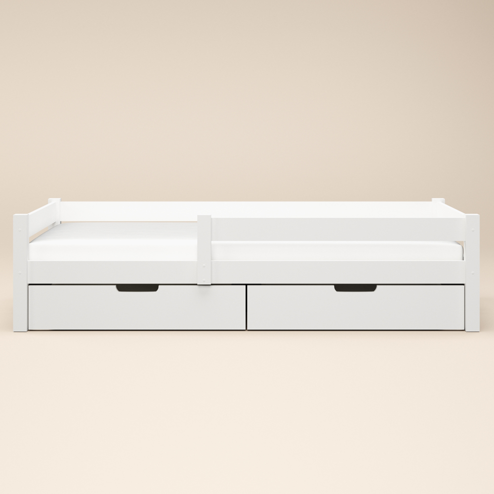 Flair Milo Single White 2 Drawer Wooden Storage Bed Frame Image 3