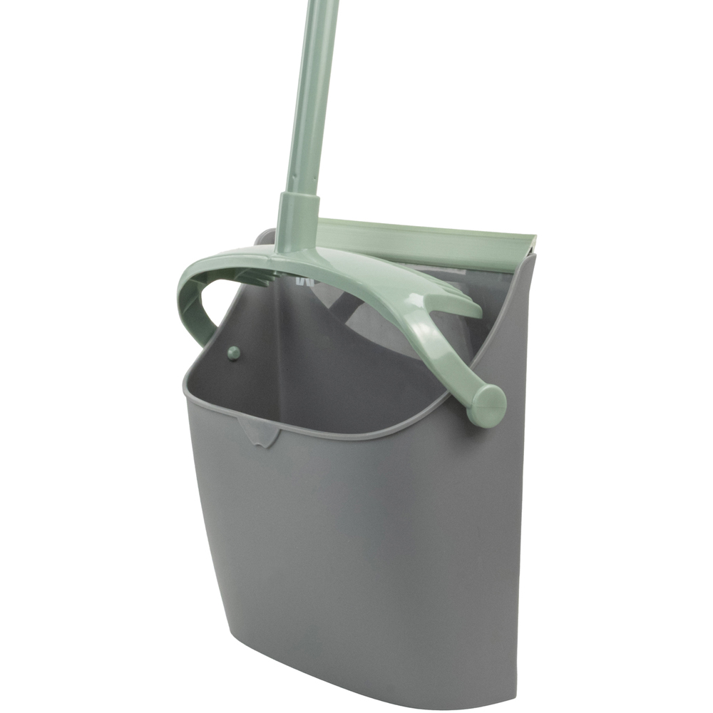 JVL Grey Long Handle Lobby Dust Pan and Brush Set Image 4