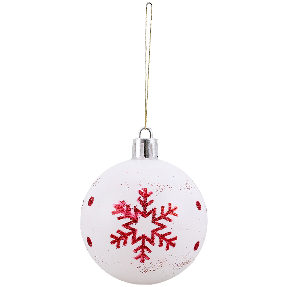 Living and Home 16 Piece Red White and Gold Christmas Bauble Set with Storage Box Image 6