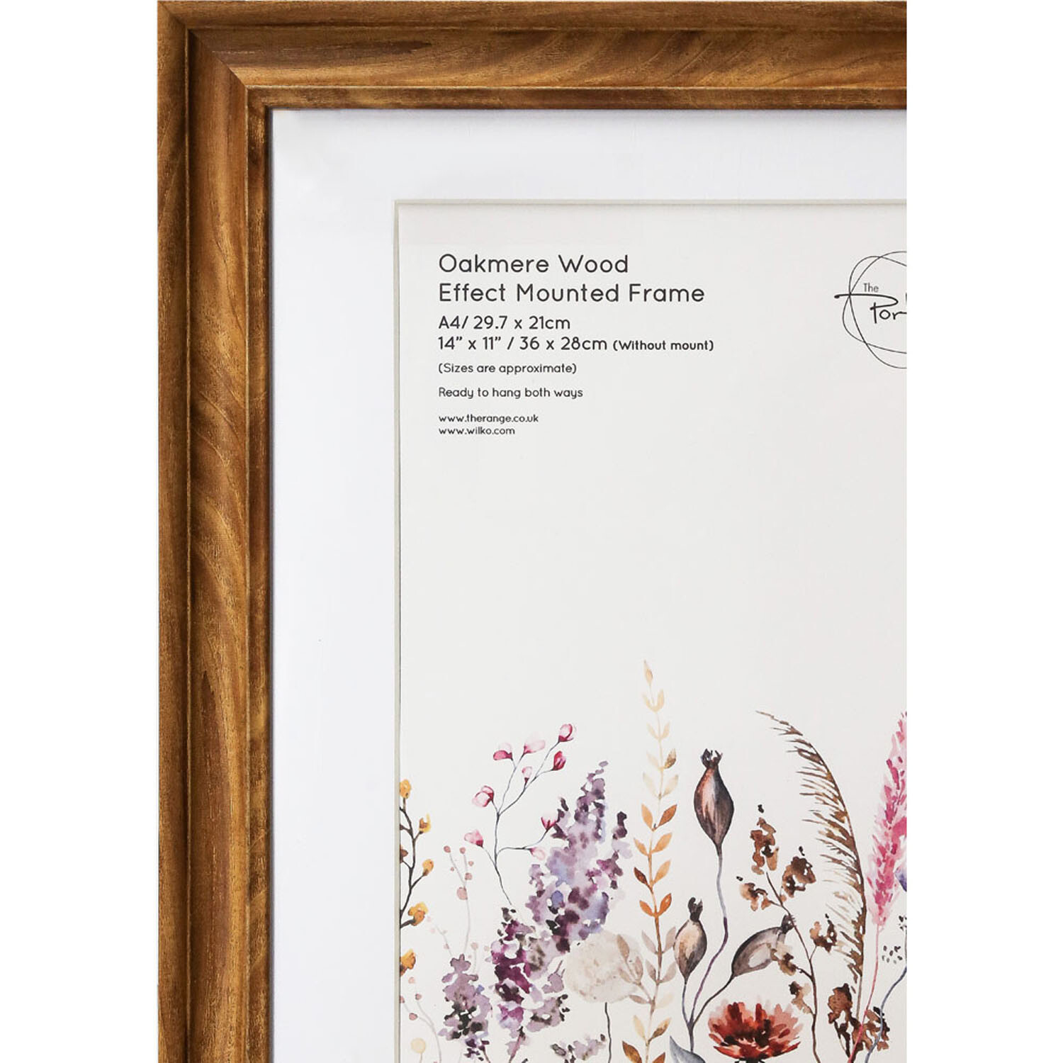 Oakmere Wood Effect Mounted Photo Frame Brown A4 Image 3