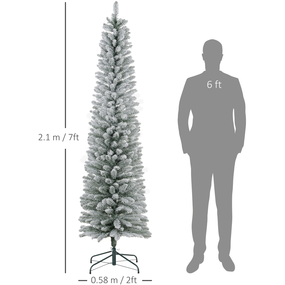 Everglow Snow Flocked Pencil Artificial Christmas Tree 7ft Image 7