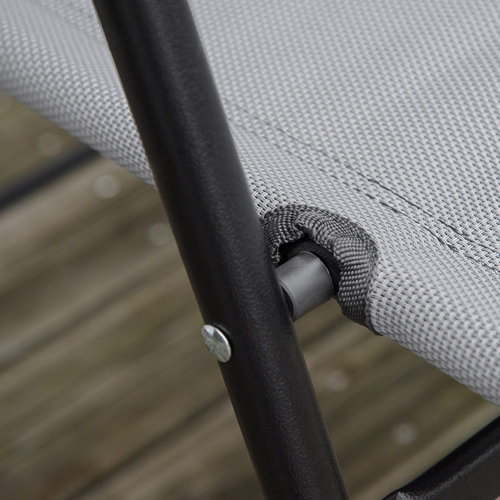 Outsunny 2 Seater Folding Bistro Set Grey Image 8