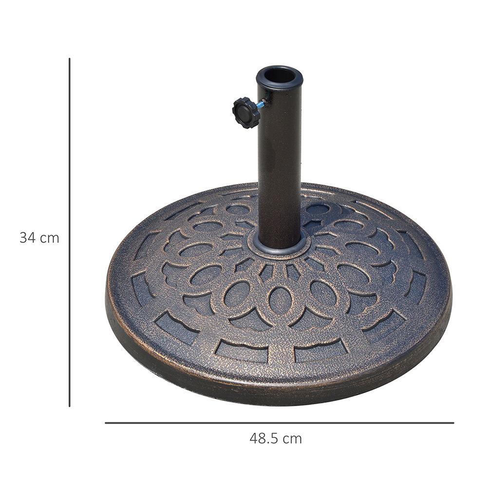 Outsunny Base Round Resin Bronze Parasol 14kg Image 7